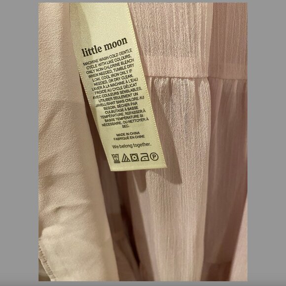 Aritzia Little Moon Sol Dress Lilac Size L | Semi-sheer tiered belted mini dress - Picture 7 of 12